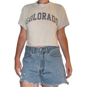 Gray Colorado Graphic Crop Top